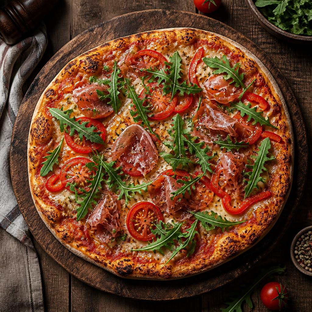 Pizza Algorta con jamón serrano