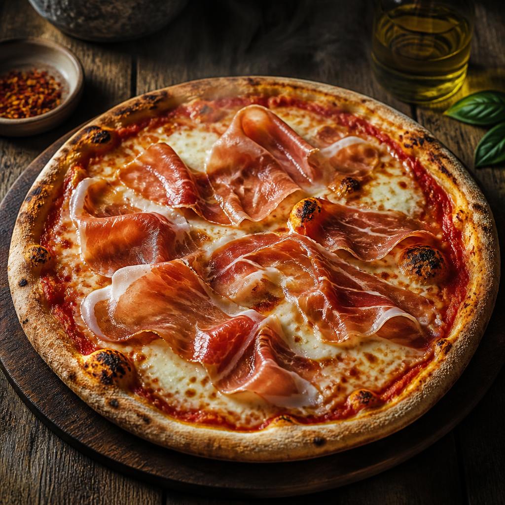 Pizza Proscuitto con jamón york